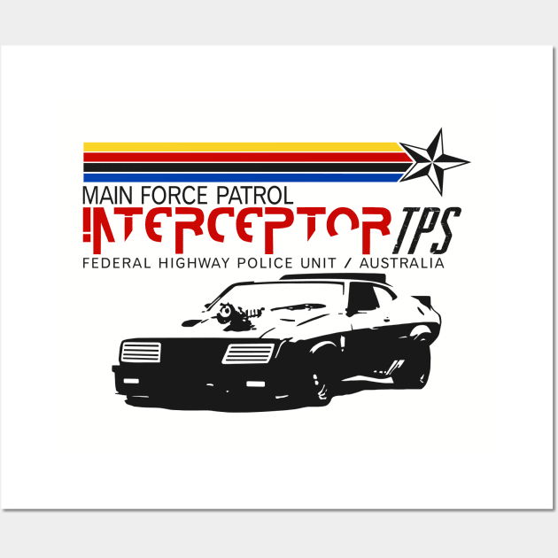 Car Ford Falcon V8 The Pursuit Special Interceptor from the movie Mad Max Wall Art by DaveLeonardo